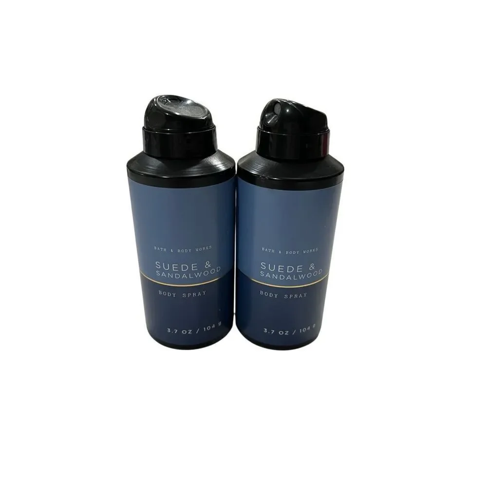 Set Of 2 Bath & Body Works Men's Suede & Sandalwood Body Spray Sz 3.7 fl oz NWOT